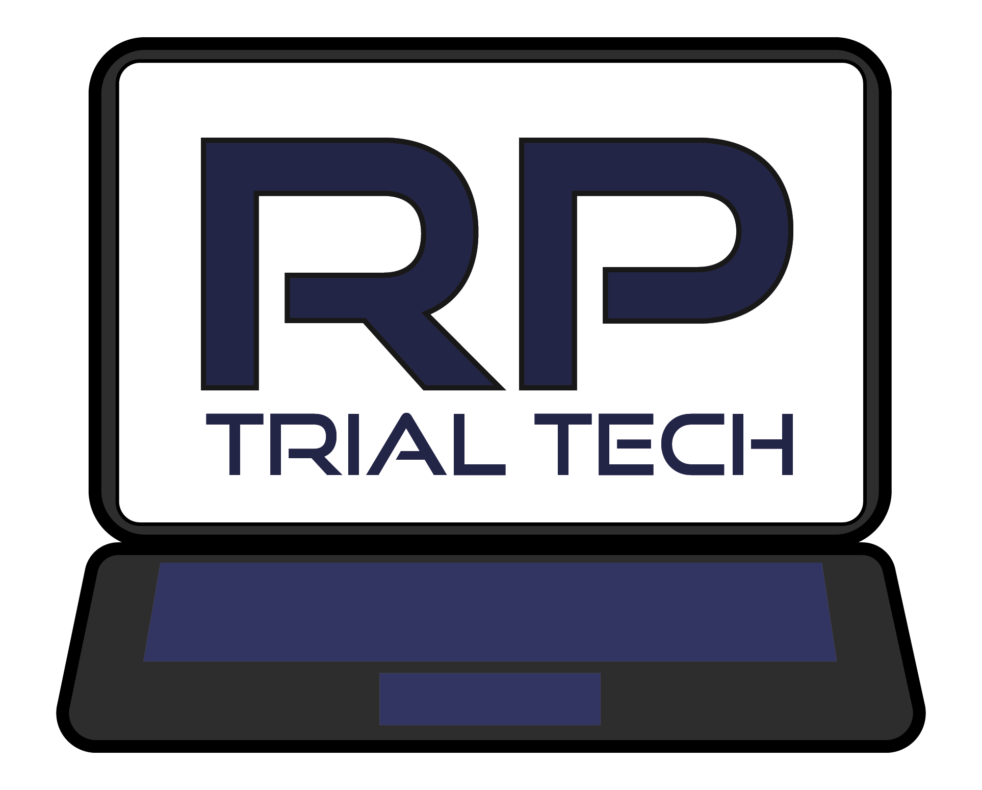 RP Trial Tech logo, shown on a laptop screen